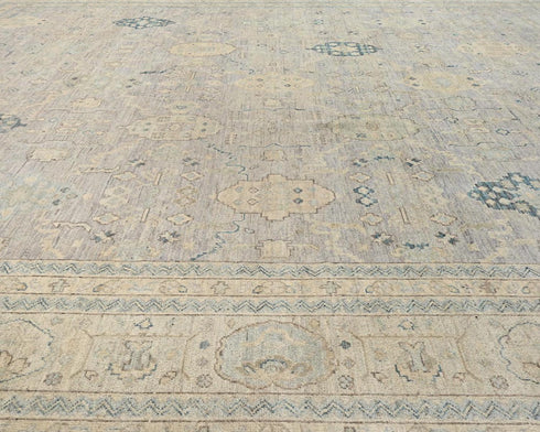 12x15 Zeigler Gray Afghan Hand Knotted Wool Area Rug